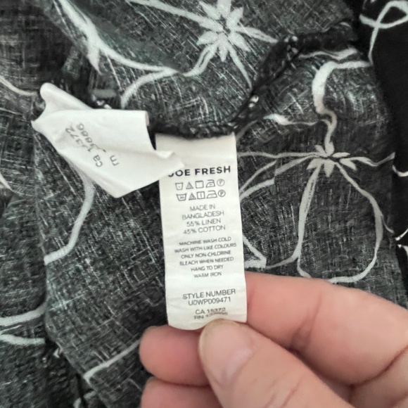 Joe Fresh Linen Blend Dress, Black with White Floral Print, 2X - Picture 10 of 10